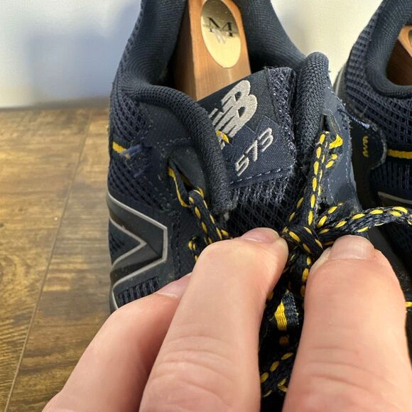 New Balance Shoes Men's 13 573 V3 MTE573S3 Blue Running Sneakers - Picture 3 of 10